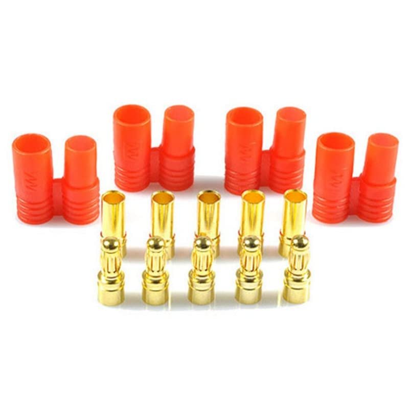 10Pair/20PCS 3.5MM Gold Plated Banana Plug Jacket with Plastic Protector 3.5 MM Female Male Bullet Sheath Banana Plugs - (Color: Red)