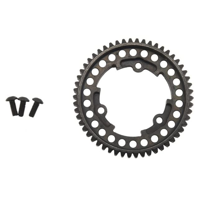 -54T Mod Harden 45 Steel Main Spur Gear Racing for RC Car TRAXS 1/5 X-maX 1/7 XO-1 1/10 E-Revo 2.0 VXL MAXX A - (Color: Black)