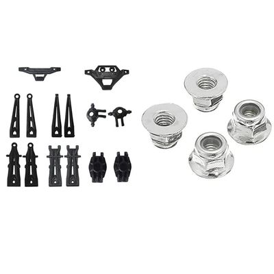 14 Pcs Front Rear Lower Swing Arm Steering Cup Bumper with Tires Wheels Locknut Nut 25-WJ02,for XLH Hosim 9125 RC Car - (Color: Multi)