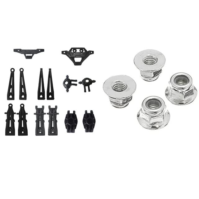 14 Pcs Front Rear Lower Swing Arm Steering Cup Bumper with Tires Wheels Locknut Nut 25-WJ02,for XLH Hosim 9125 RC Car - (Color: Multi)