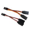 5 Pcs JR/Futaba Style Servo 1 to 2 Y Harness Leads Splitter Cable Male to Female Extension Lead Wire for RC Models 7Cm - (Color: BrownRedOrange) view 3