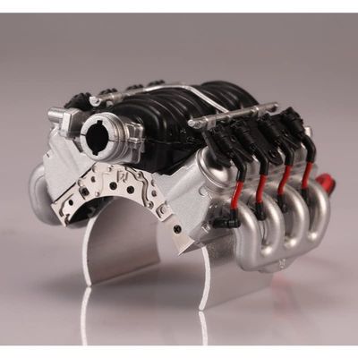 V8 Engine Cover Radiator Fan RTX4 Simulation Engine Corvette LS3 Silver Color Matching Completed Version