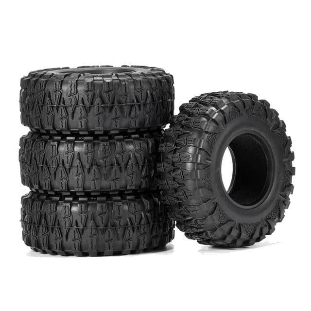 4Pcs 2.2 Inch Rubber Tyre 2.2 Wheel Tires for 1/10 Rc Crawler Scx10 Wrangler 2.2 Wheel Parts Accessories| | - - (Color: As Shown)