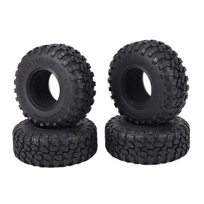 4PCS 118MM 2.2 Rubber Tires Wheel Tyres for 1/10 RC Crawler Car Axial Wraith SCX10 Capra TRAXS RTX4 RTX6 D90 - (Color: Black)