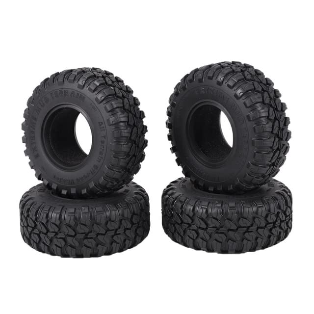 4PCS 118MM 2.2 Rubber Tires Wheel Tyres for 1/10 RC Crawler Car Axial Wraith SCX10 Capra TRAXS RTX4 RTX6 D90 - (Color: Black)