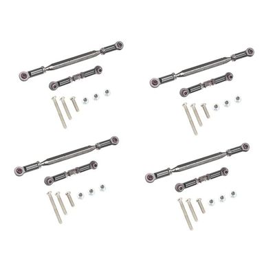 4X Metal Adjustable Steering Linkage Servo Link Pull Rod Turnbuckle for MN D90 D99 MN-90 FJ-45 1/12 RC Car Crawler,Grey - (Color: Gray)