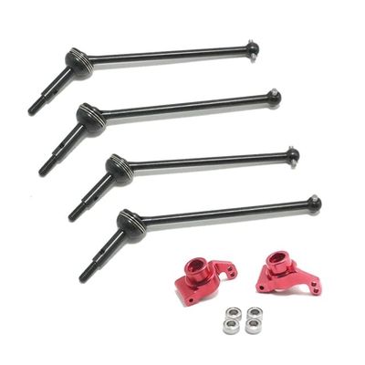 2PCS Rear Wheel Seat Rear Hub Carrier Stub Axle Carrier with Bearing for WTY 144001 1/14 Red & 4Pcs CVD Drive Shaft - (Color: Multi)
