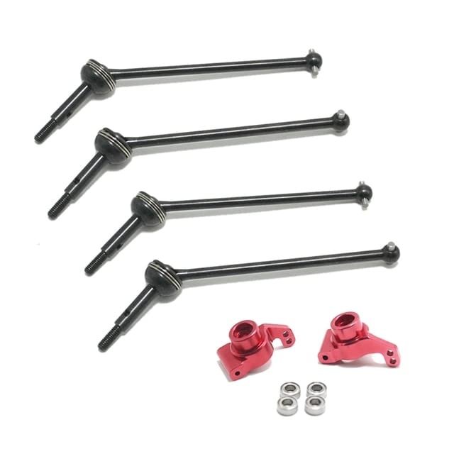 2PCS Rear Wheel Seat Rear Hub Carrier Stub Axle Carrier with Bearing for WTY 144001 1/14 Red & 4Pcs CVD Drive Shaft - (Color: Multi)