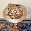 CALIF INTERNATIONAL Designer Vintage Brass Sphere Astrolabe Armillary Tripod Zodiac Signs Astrology view 4