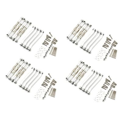 32X Metal Chassis Pull Rods Link Suspension Tie Rod for MN D90 D91 D96 D99 D99S MN90 MN99S 1/12 Silver - (Color: Silver)