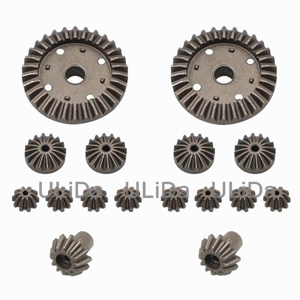 16Pcs 12T 16T 10T 30T Stainless Steel Motor Driving Gear Planet Gear Differential Gear Combo Set for WTY 12428 12423 Rc Car