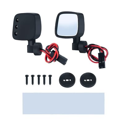 Espejo retrovisor de coche RC con Luces LED para 1/10 Axial SCX10 II III, piezas de decoraciones simuladas de coche trepador de Control remoto - (Color: Black, CN)