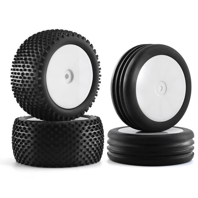 4Pcs Wheel Car Tyre Lace RC Buggy Supplies Durable Removed Plane Plastic Off-Road Model Toy Assembly Quality Parts - (Color: Black, CN)