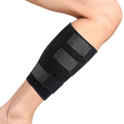 Wootshu Calf Brace Adjustable Shin Splint Support Sleeve Leg Compression Wrap for Pulled Calf Muscle Pain Strain Injury, Swellin - (Color: Black)