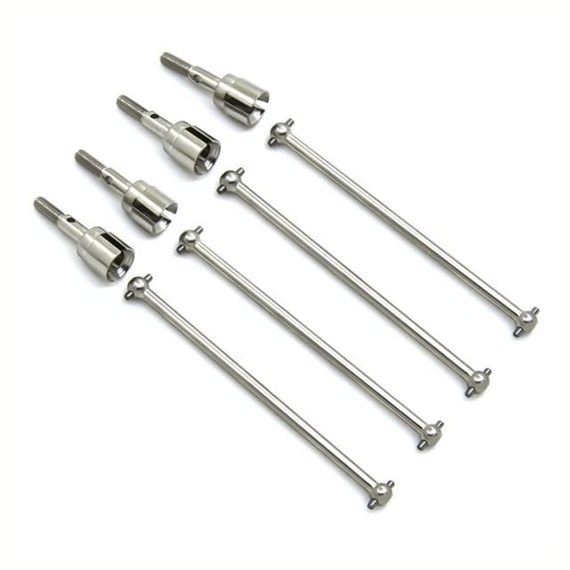 4Pcs Dogbone Drive Shaft & Wheel Axle for HSP 94111 94108 94170 1/10 - (Color: Silver)