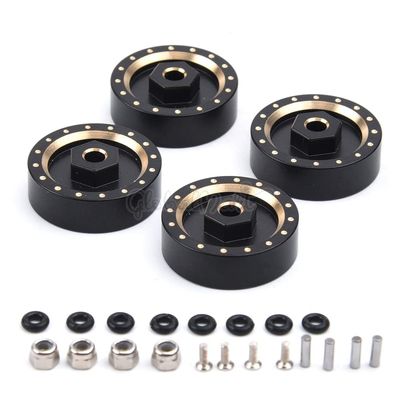 4PCS Brass Extended Wheel Hubs Counterweight 7MM Hex for RC Cars 1/24 Axial SCX24 90081 Deadbolt Upgrade Accessories