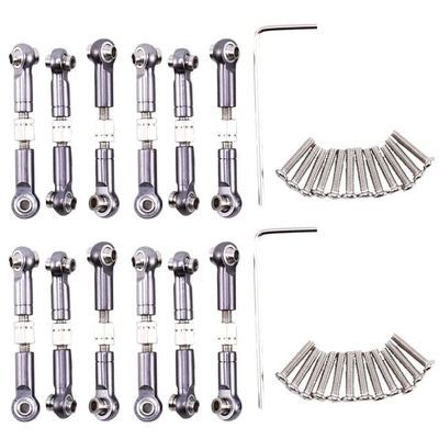Barra de traccin de Metal Ajustable para coche teledirigido WTY, enlace Servo delantero/trasero, 12 piezas, para WTY A949 A959 A969 A979 K929, Color gris - (Color: Camel)