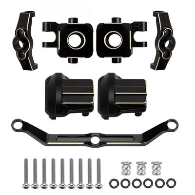 Brass Steering Block Caster Block Axle Cover Steering Link Black Accessories for TRAXS RTX4M RTX-4M 1/18 - (Color: Black)
