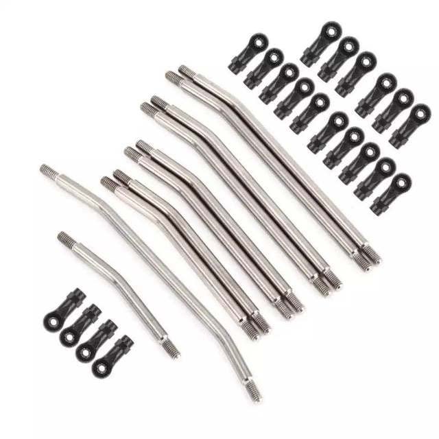 10PCS Metal Linkage with Plastic Link Rod End 313mm Wheelbase for 1/10 RC Crawler Axial SCX10 II 90046 Upgrade Part - (Color: 313mm)
