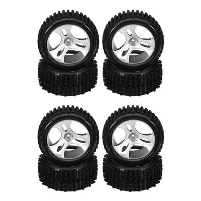 8PCS Wheels Tires Tyre A959-01 for WTY A959 A959-B A959-A 1/18 RC Car Spare Parts Accessories - (Color: Lemon Yellow)