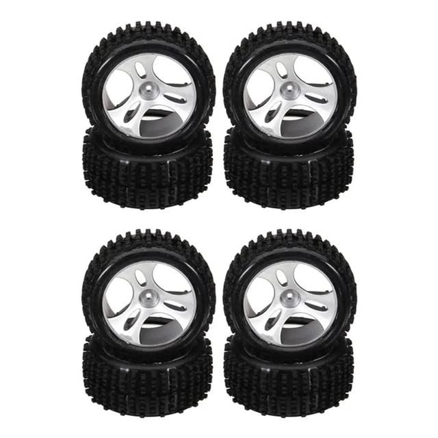8PCS Wheels Tires Tyre A959-01 for WTY A959 A959-B A959-A 1/18 RC Car Spare Parts Accessories - (Color: Lemon Yellow)