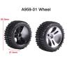 8PCS Wheels Tires Tyre A959-01 for WTY A959 A959-B A959-A 1/18 RC Car Spare Parts Accessories - (Color: Lemon Yellow) view 4