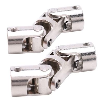 2Set Rc Double Universal Joint Cardan Joint Gimbal Couplings with Screw,10X10mm & 8X8mm| | - - (Color: Silver)