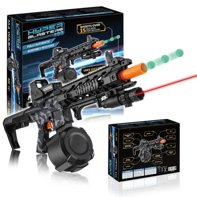 HyperBlasters M4 Wasp Gel Ball Blaster with 1000 Round Capacity Ammo Drum  Splatter Ball Blaster Includes 50,000 Planet Friendly No- Stain Beads- Fun and Exciting Electric Orby Blaster
