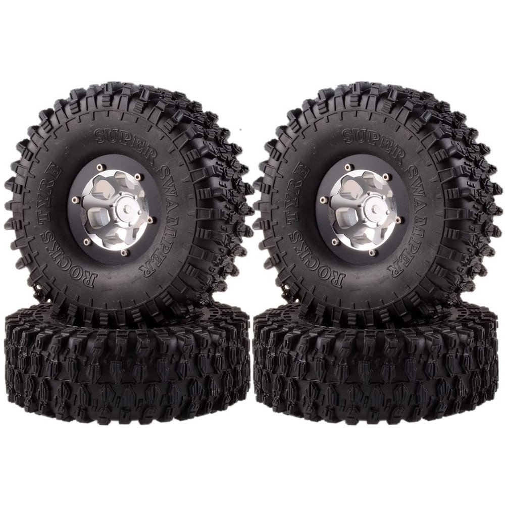 4PCS 1.9" Wheel/Rim & 120MM Super Swamper Tyre 1:10 for RC 1/10 Rock Crawler 1061-7037