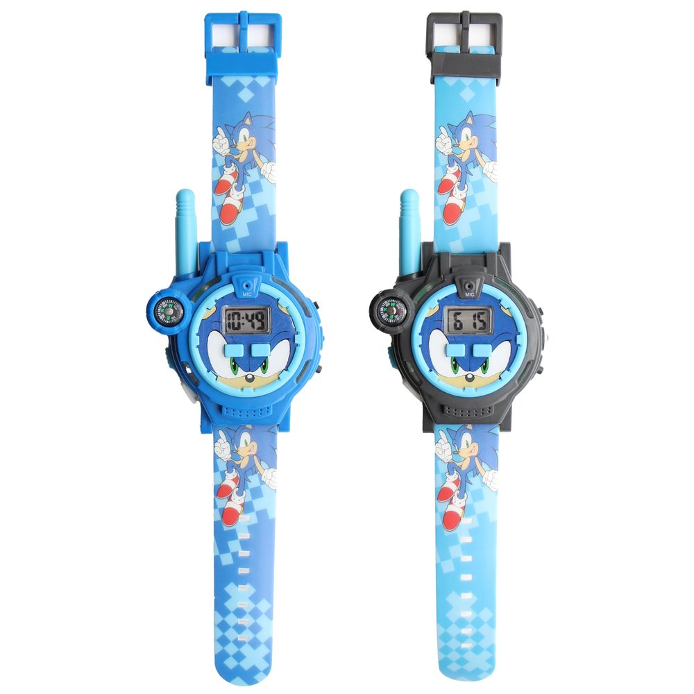 Accutime Sonic The Hedgehog's Walkie Talkie Kid's Watches with Calendar, Compass, Flashlight - 2 Way Radio, 200m Range  Durable Interactive Play Gear!