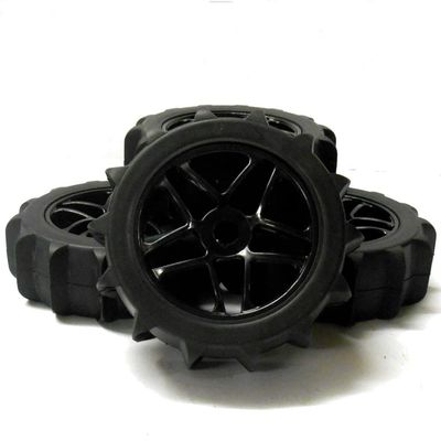 4 x 1/8 Scale Snow/Sand Buggy Wheels and (Soft) Tyres