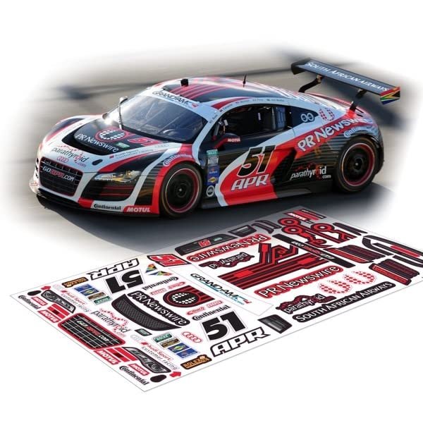 1/10 Audii R8 Clear Body with Decal Wings 200mm