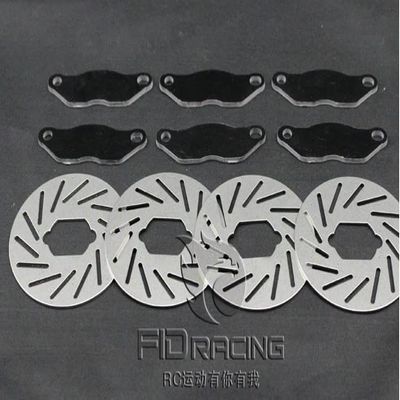 4 pcs Stainless Steel Brake Discs + 6 pcs Fiber Brake Pads for LOSI 5IVE-T