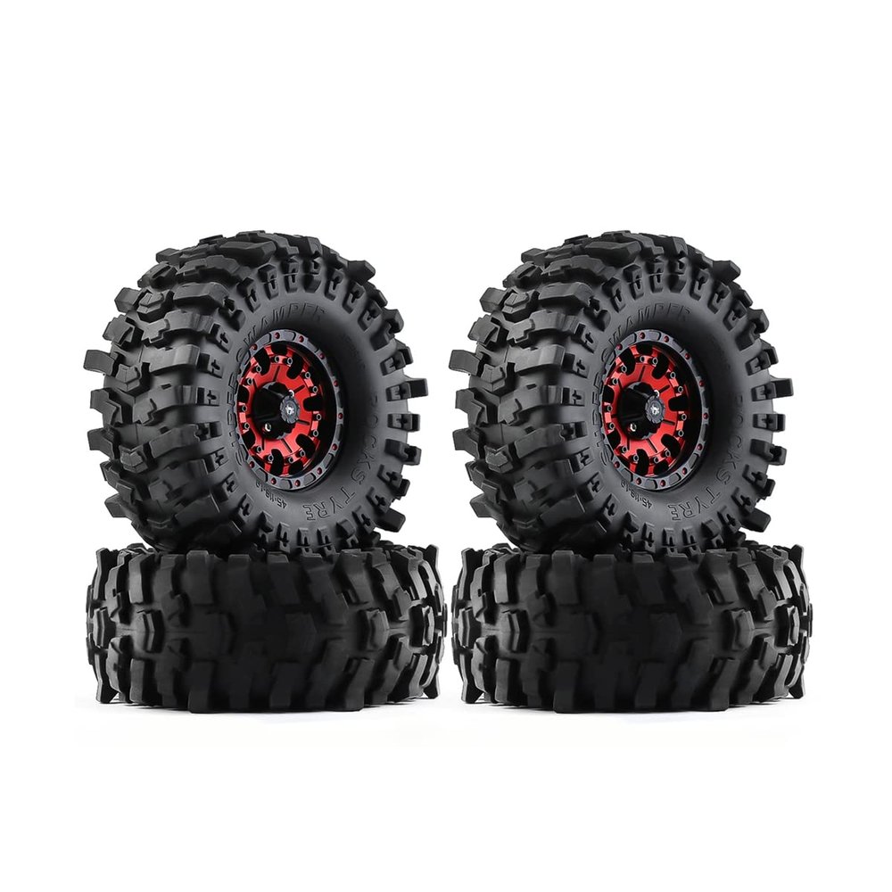 118mm Metal 1.9 Beadlock Wheel Rim Tire Set for 1/10 RC Crawler Car Axial SCX10 Wraith RR10 Capra TRAXS RTX4 Redcat
