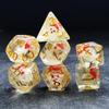 Sage's Portal Familiars and Reagents Resin DND Dice Set Polyhedral Dice Set for Dungeons and Dragons RPG Tabletop TTRPG (Jolly Santa) view 1