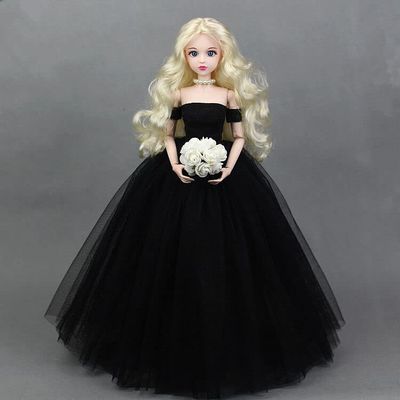 Mini Collection MSD SD Clothes 1/4 BJD Black Wedding Dress with Veil