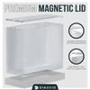 Dinavio Crafthouse Elite Trainer Box Acrylic Case - ETB Protector Case - Elite Trainer Box Protector - 8mm + 5mm Acrylic 5x3mm Magnets - Compatible with PKMN ETB Boxes (White Base) view 4