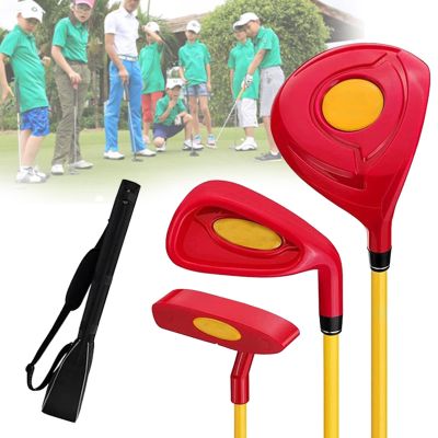 BEESOM Golf Clubs Set for Kids, Junior Kids Right Hand Golf Clubs Set, Kids Outdoor Sports, Age 2-5, Children's Boys Girls Practice Pole with Golf Club Carry Bag,Red-4-5yearsold