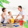 Jexine 12 Pcs Sand Buckets and Shovels for Kids Beach Sand Toys Bulk 12 Plastic Beach Buckets and 12 22 Inches Gardening Shovel with Wooden Handle Summer Toys for Boys and Girls, 4 Colors view 4