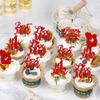 Rsstarxi 30 Pack Happy Mother's Day Cupcake Toppers Best Mom Love Mom Cupcake Picks Red view 3