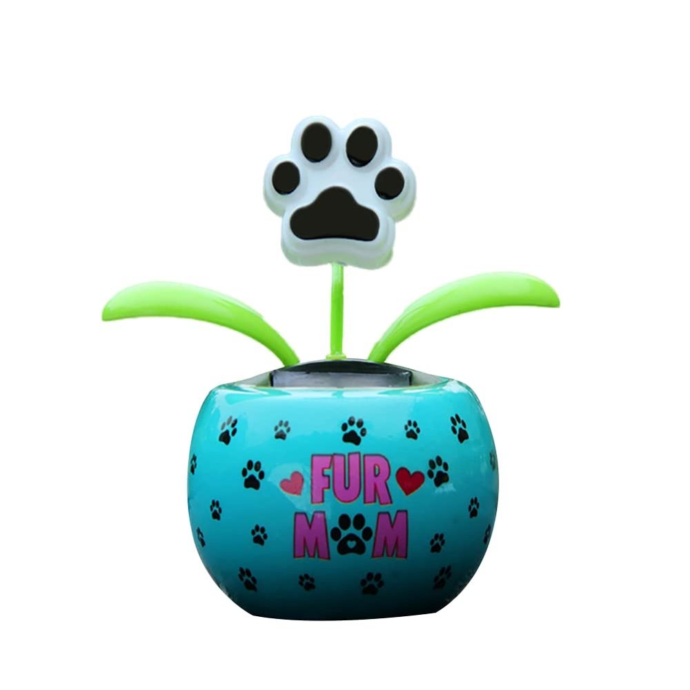 Surakey Solar Dancing Flower Plant Powered Toy Auto Cute Shaking Rosy Pot Plant Butterfly Dashboard Swinging Dancing Ornament Toy for Car Office Desk Home Decor (Blue)