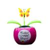 Solar Dancing Flower Plant Powered Toy Auto Cute Shaking Rosy Pot Plant Butterfly Dashboard Swinging Dancing Ornament Toy for Car Office Desk Home Decor (Rose Red) view 1