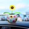 Solar Dancing Flower Plant Powered Toy Auto Cute Shaking Rosy Pot Plant Butterfly Dashboard Swinging Dancing Ornament Toy for Car Office Desk Home Decor (Rose Red) view 4