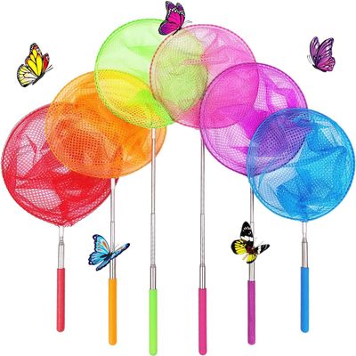 6 Pack Telescopic Insect Catching Nets,Butterfly Nets,Fishing Nets,Nature Exploration Toys for Kids Outdoor Playing