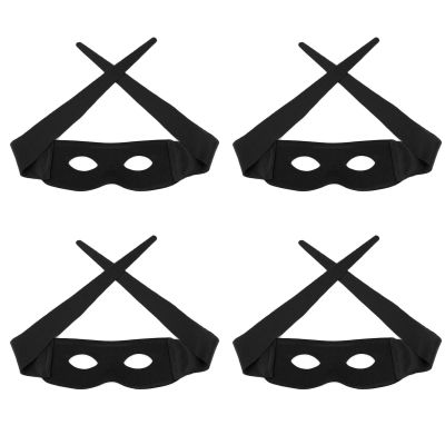 Bandit Mask Costume Accessory, Eye Mask Highwayman Robber Fancy Dress, Black Bandit Thief Costume Mask 4PCS