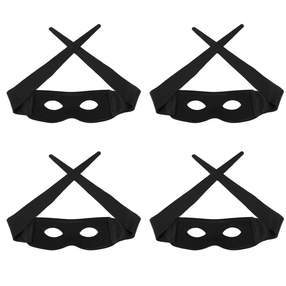 Bandit Mask Costume Accessory, Eye Mask Highwayman Robber Fancy Dress, Black Bandit Thief Costume Mask 4PCS