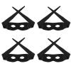 Bandit Mask Costume Accessory, Eye Mask Highwayman Robber Fancy Dress, Black Bandit Thief Costume Mask 4PCS view 1