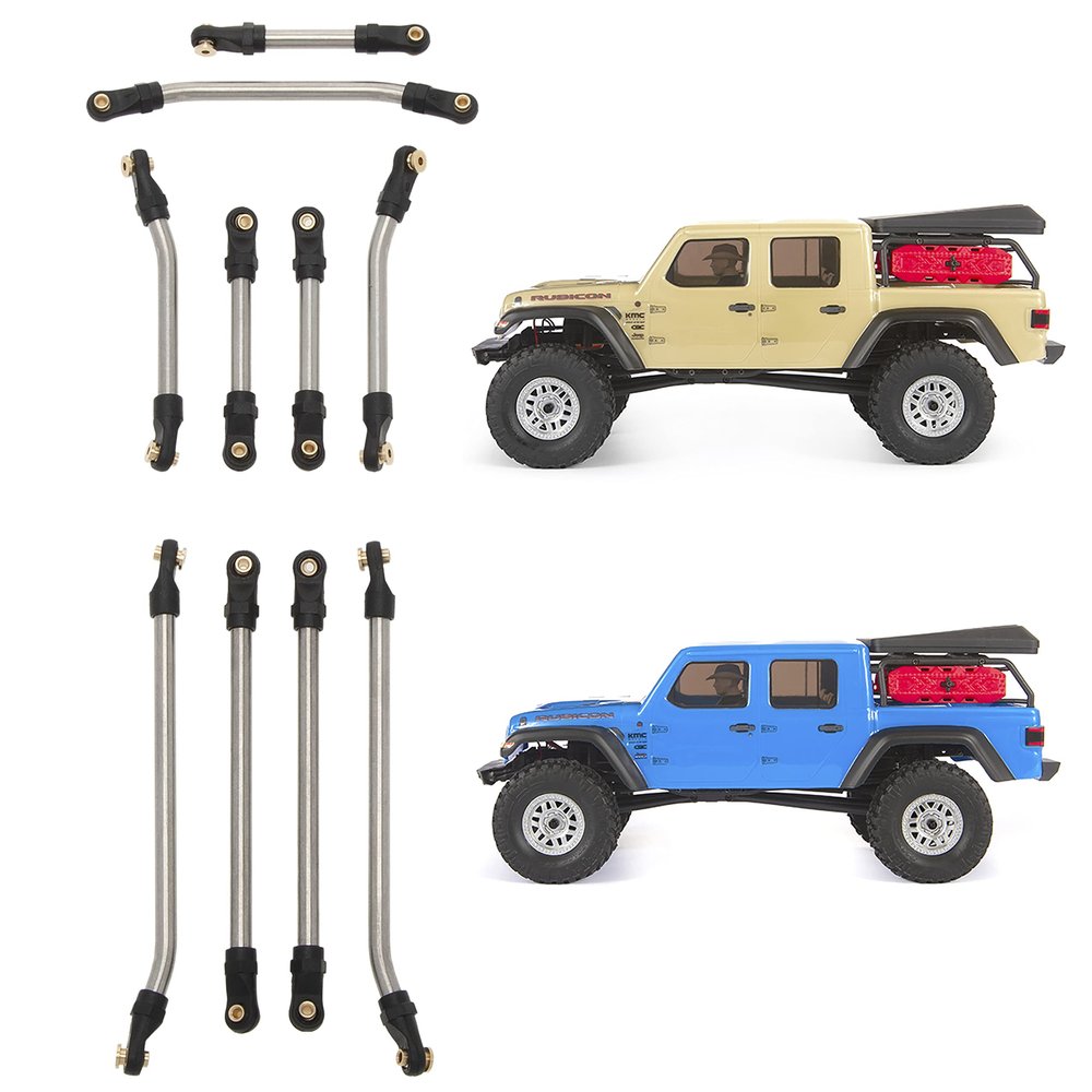 MEUS Racing SCX24 Links High Clearance Chassis Links Steering Links Set 10pcs 155mm Wheelbase for SCX24 Gladiator AXI00005 1/24 RC Crawler Car