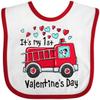inktastic It's My 1st Valentine's Day Fire Truck with Cute Dalmatian Baby Bib White and Red 39a27 view 1