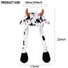 CICITOYWO Funny Plush Animal Hat Ear Moving Jumping Cow Cap for Kids Adults Cosplay Gift (Black and White) view 4